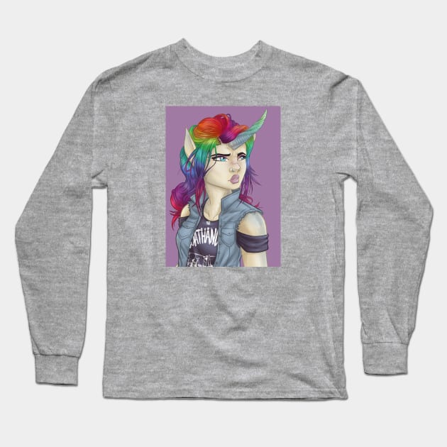 Unicorn - Monster Girls Long Sleeve T-Shirt by jpowersart